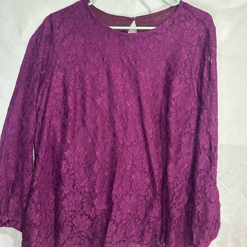 BloomChic Magenta Lace Blouse Woman's Size 14
